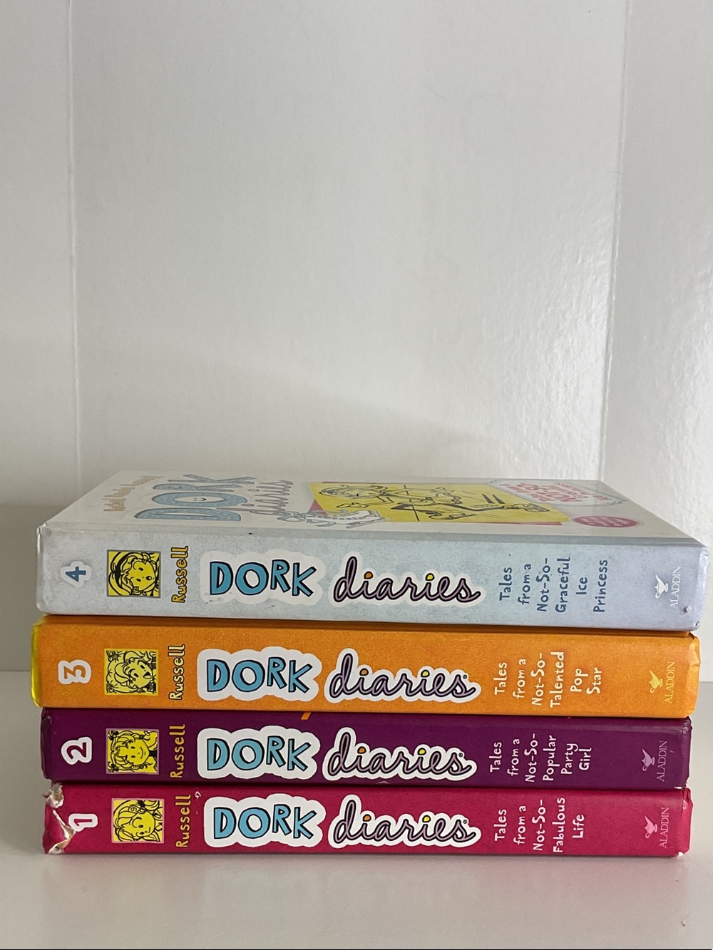 Dork Diaries books 1-4 by Rachel Renee Russell starter series hardcover books